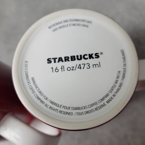 Two Starbucks 2015 Red Mermaid Siren Coffee Mugs 16 oz - Picture 8 of 8